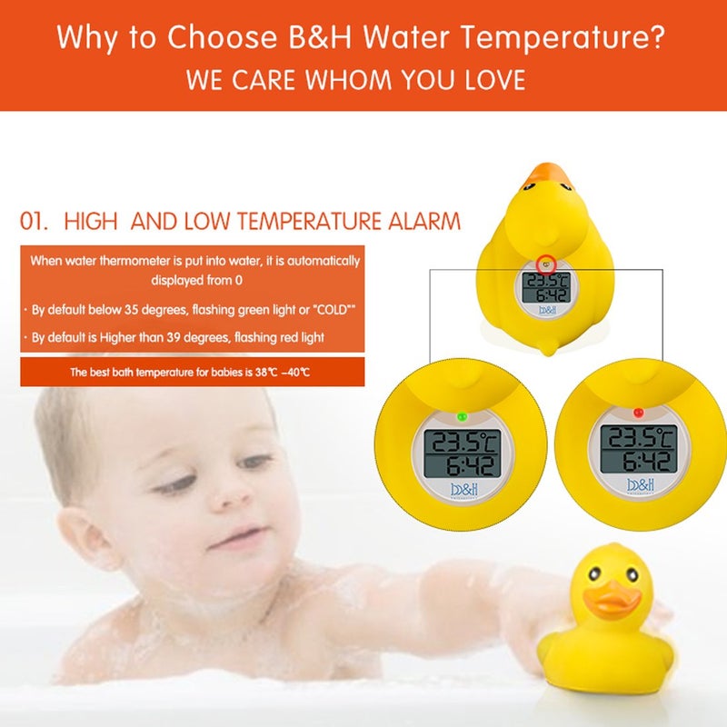 BH Baby Thermometer, The Infant Baby Bath Floating Toy Safety Temperature Thermometer (Winking Duck) - Image 2